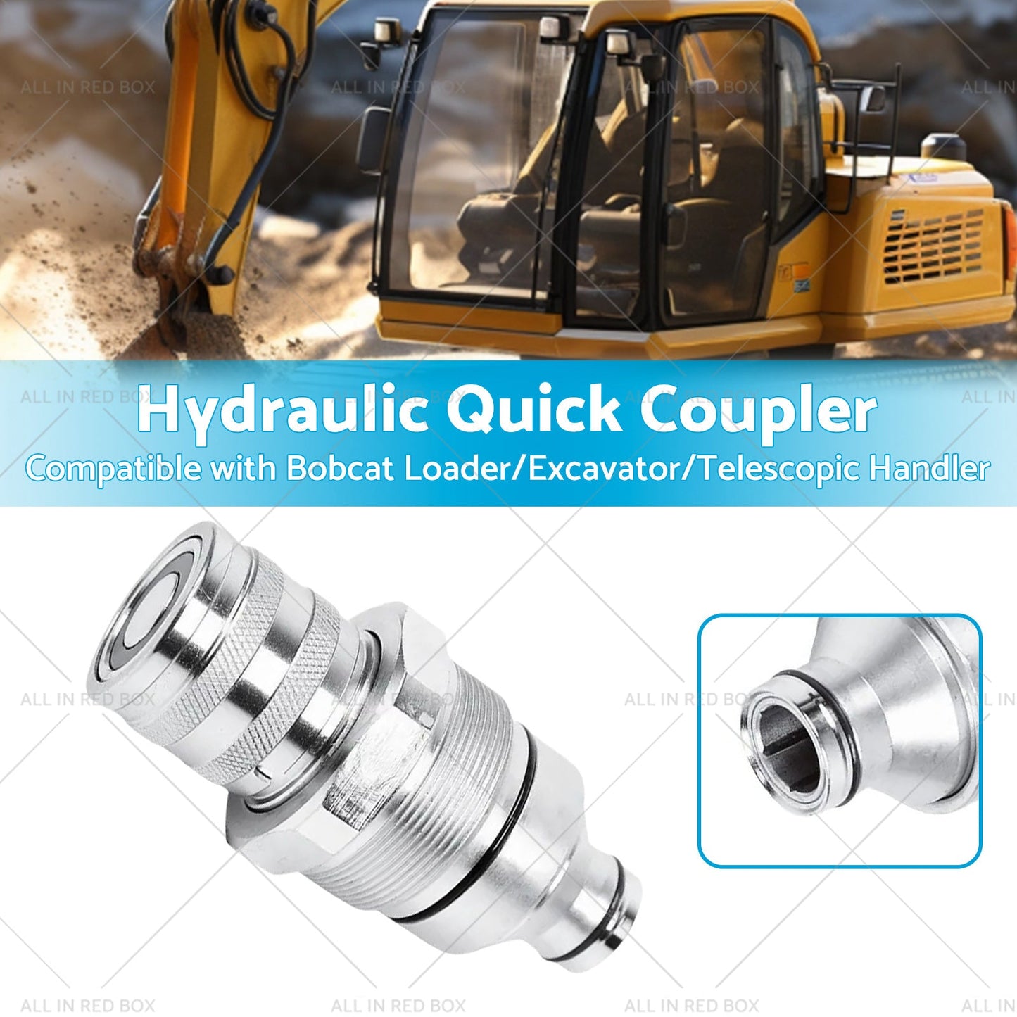 Suitable For Bobcat Female Hydraulic Coupler Flat Faced Quick 7246802 FFH 48mm-2