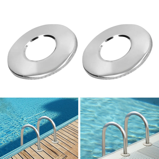 Ladder Accessories 2Pcs Stainless Steel Bumpers Escutcheon Handrail Pool Covers-1