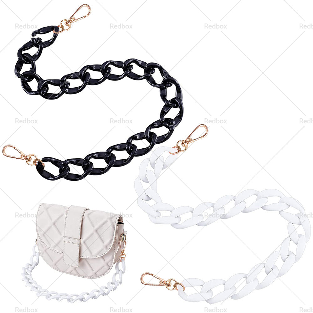 2PCS Resin Purse Chain Handle Acrylic Bag Strap Detachable Purse Clutches Handle-2