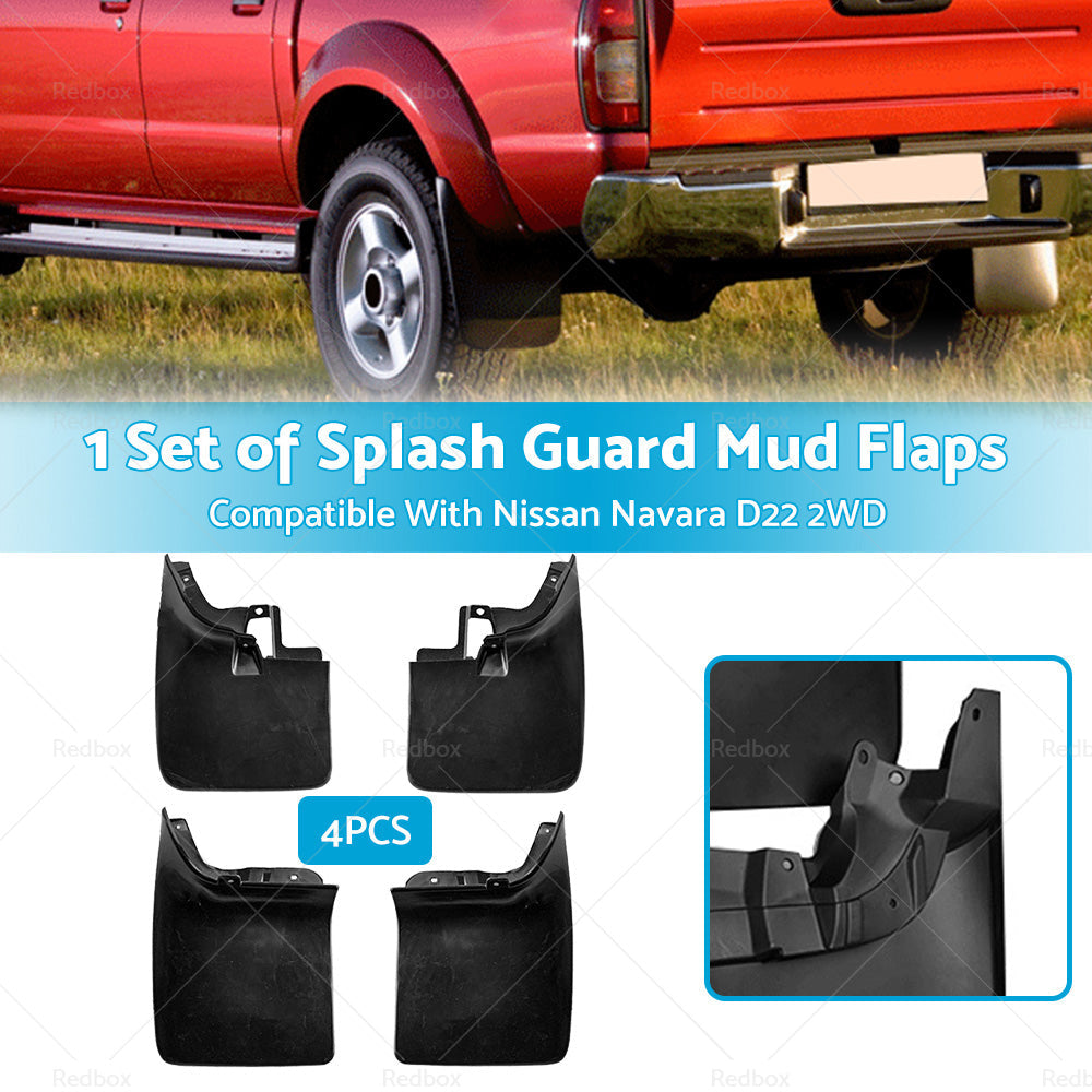 Splash Guard Mud Flaps Front Rear Suitable For Nissan Navara D22 2WD 1998-2005-2