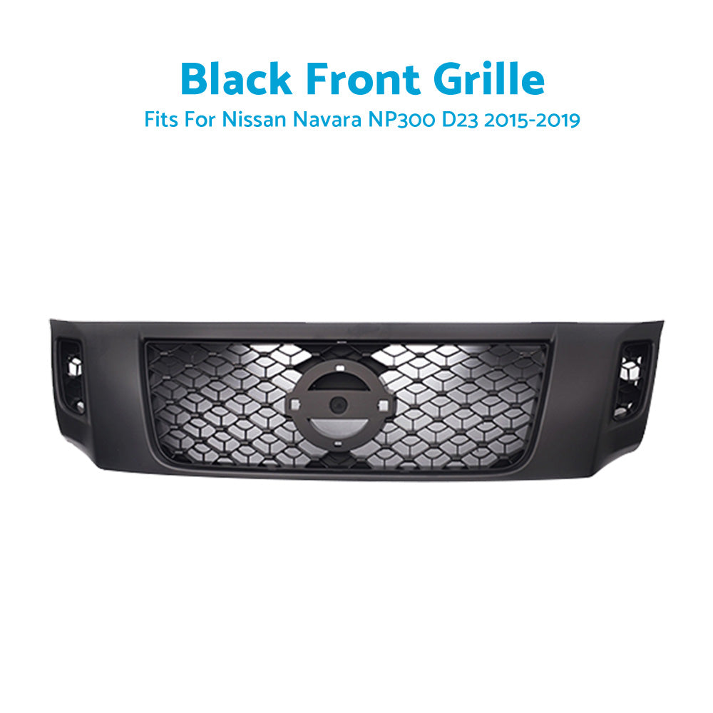 Front Grill Matte Black Bumper Bar Grille for Nissan Navara NP300 D23 2015-2019-4