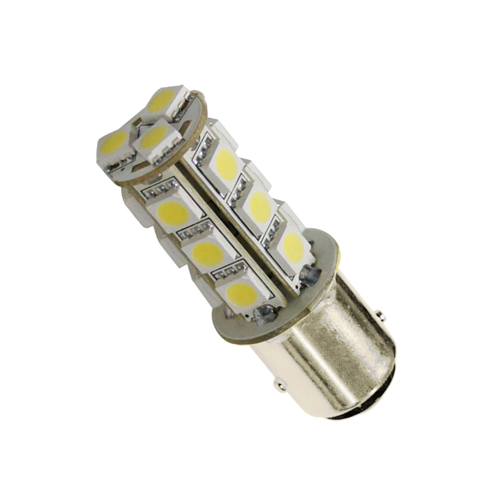 2x 12V BA15D LED 18 SMD Cool White Light Globes Suitable For Caravan Car-1