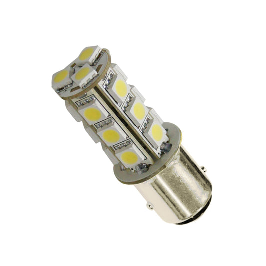 2x 12V BA15D LED 18 SMD Cool White Light Globes Suitable For Caravan Car-1
