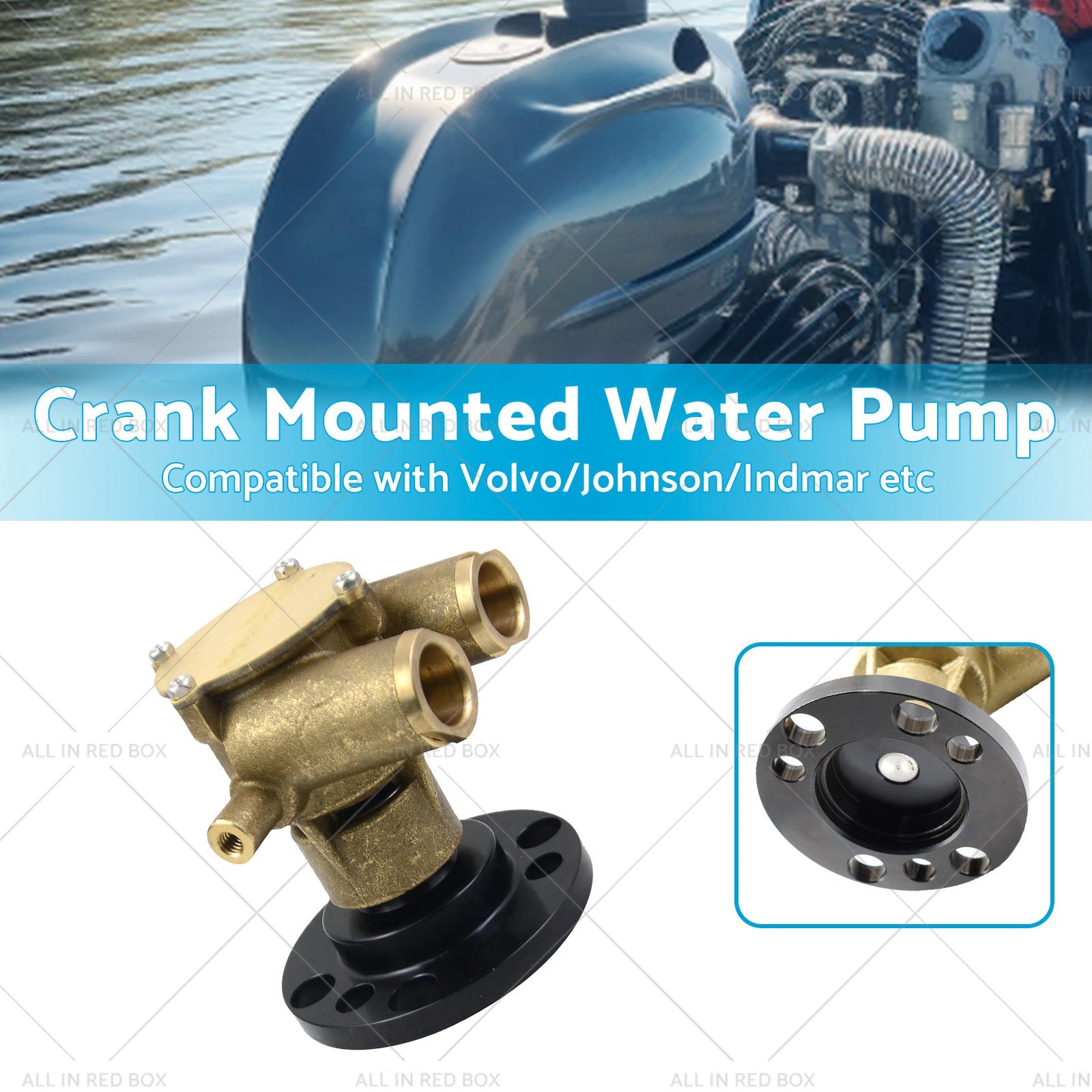 Crank Mounted Water Pump Suitable For Johnson F6B-9 VOLVO 856513 INDMAR 685001-2