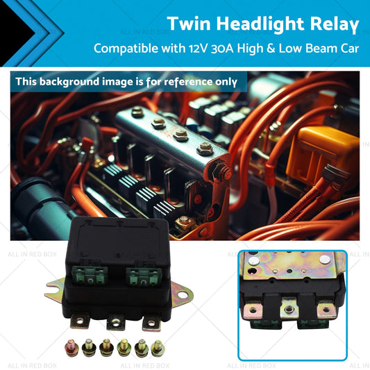Universal Twin Headlight Relay 12V 30A High  and  Low Beam Car Accessory NLR-132-0