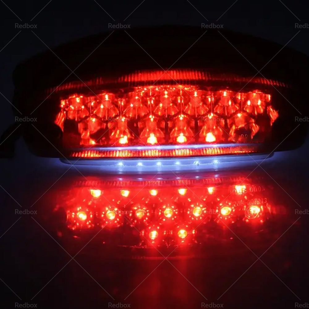 Universal Smoke Motorcycle LED Rear Brake Stop Tail light License Plate light-4