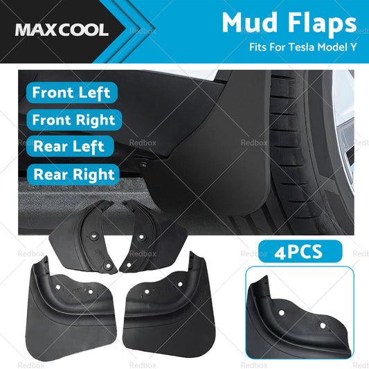 4Pcs FrontRear Mud Flaps Splash Guards Fender TPE Fits For Tesla Model Y-0