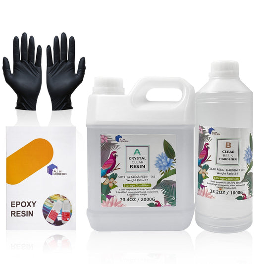 3KG Epoxy Resin 2:1 AB Kit UV Crafts Art DIY Ultra Clear River Table Jewellery-0