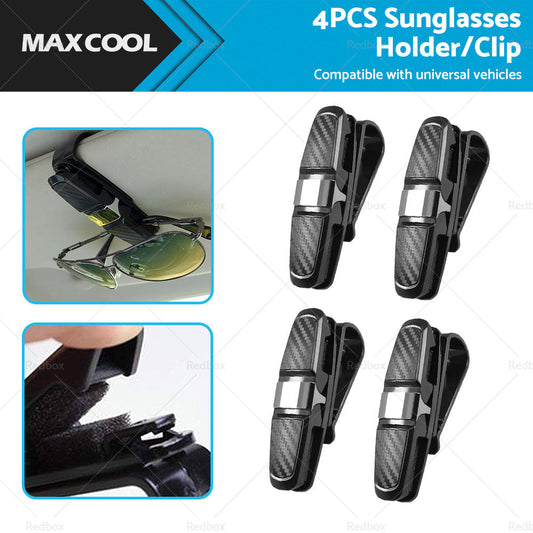 4PCS Luxury Car Sunglasses Holder Car Visor Sunglasses Clip Sun Ticket Card Hold-0
