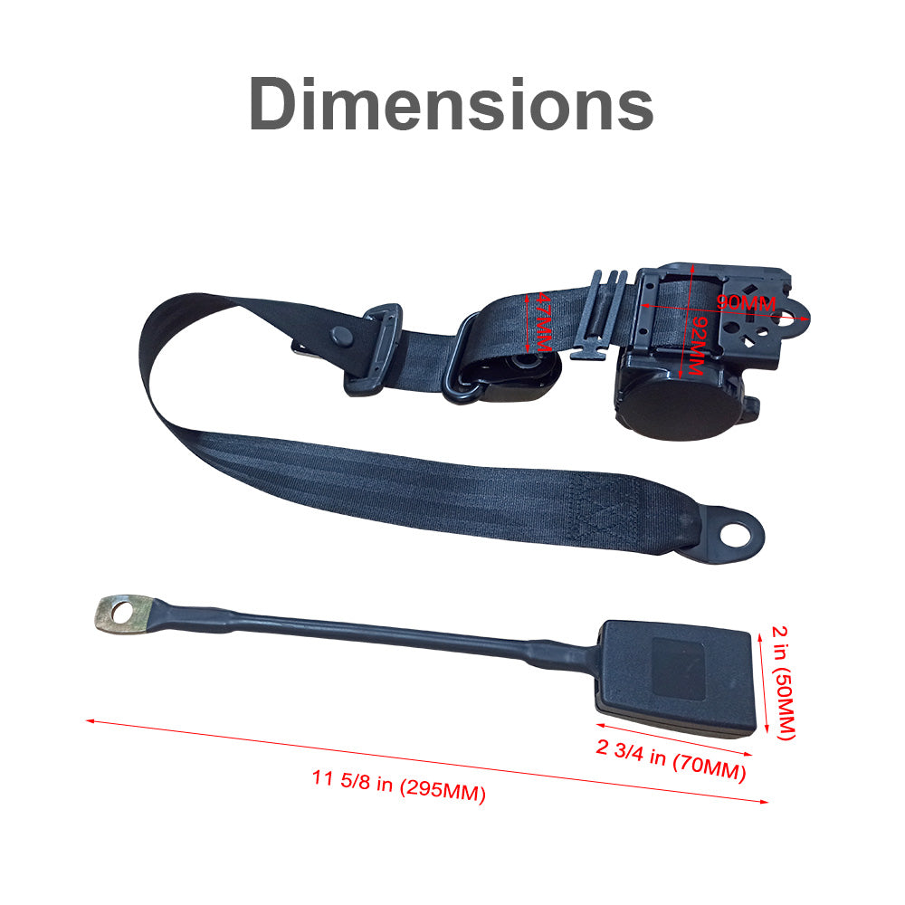 Universal 1 Set 3M 3 Point Retractable Safety Seat Belt Suitable For Truck Strap-3