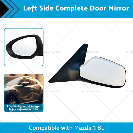 Left Door Mirror Suitable for Mazda 3 BL 2009-2013 NO Indicator White-1