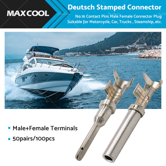 50 Pair Deutsch No. 16 Solid Terminal Connectors-0
