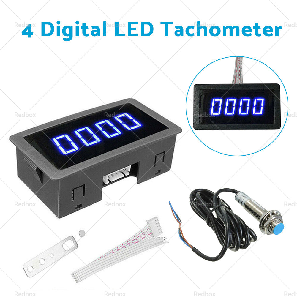 4 Digital LED Tachometer RPM Speed Meter  Hall Proximity Switch Sensor NPN Set-3