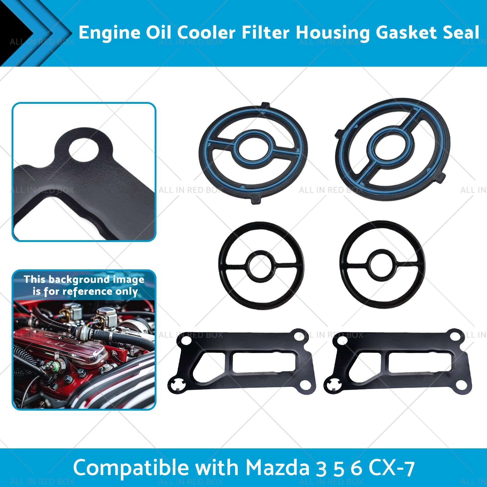 Engine Oil Cooler Filter Housing Gasket Seal Suitable for 2007-2012 Mazda CX-7-1