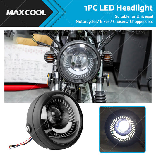 Motorcycle 6. 5inch LED Headlight DRL Hi Lo Running Light Suitable For Cafe Racer-0