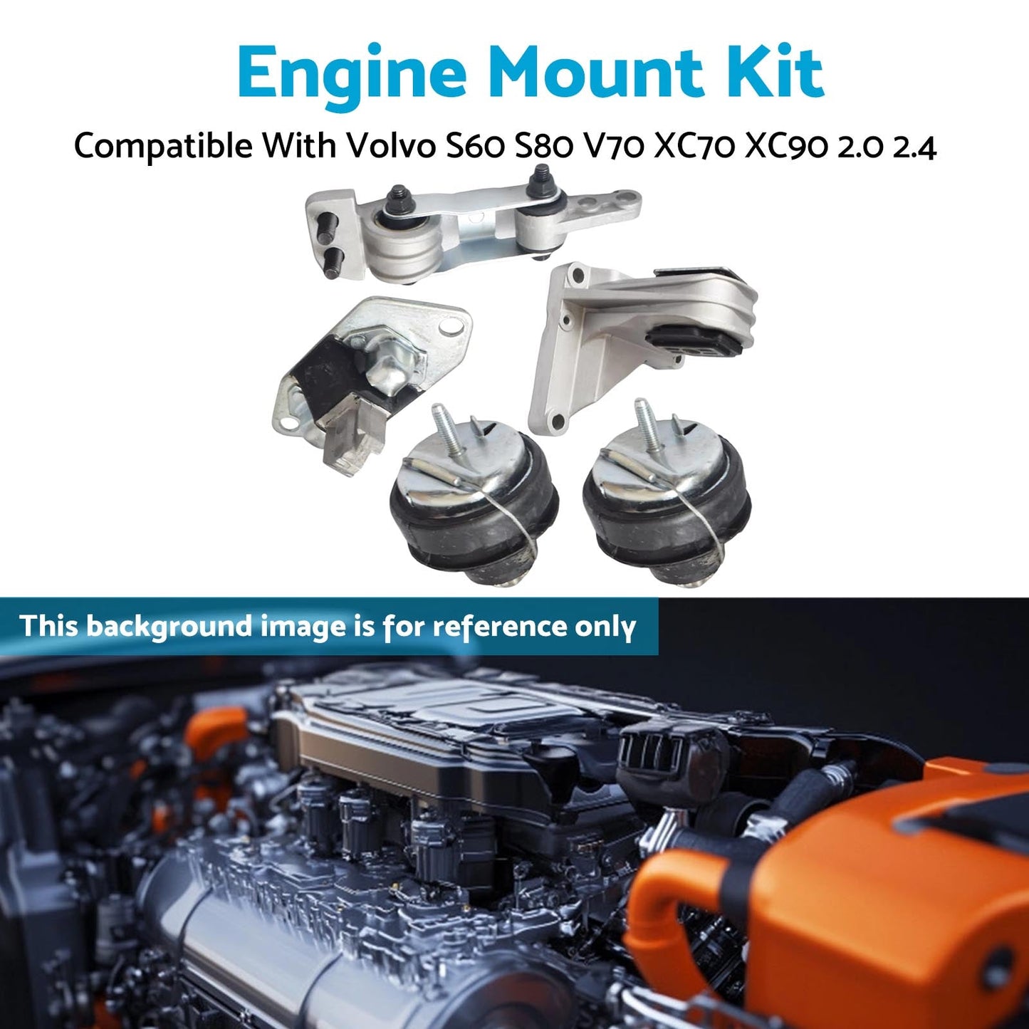 Engine Mount Kit Suitable For Volvo S60 S80 V70 285 XC70 XC90 275 2.0 2.4 2.5-3