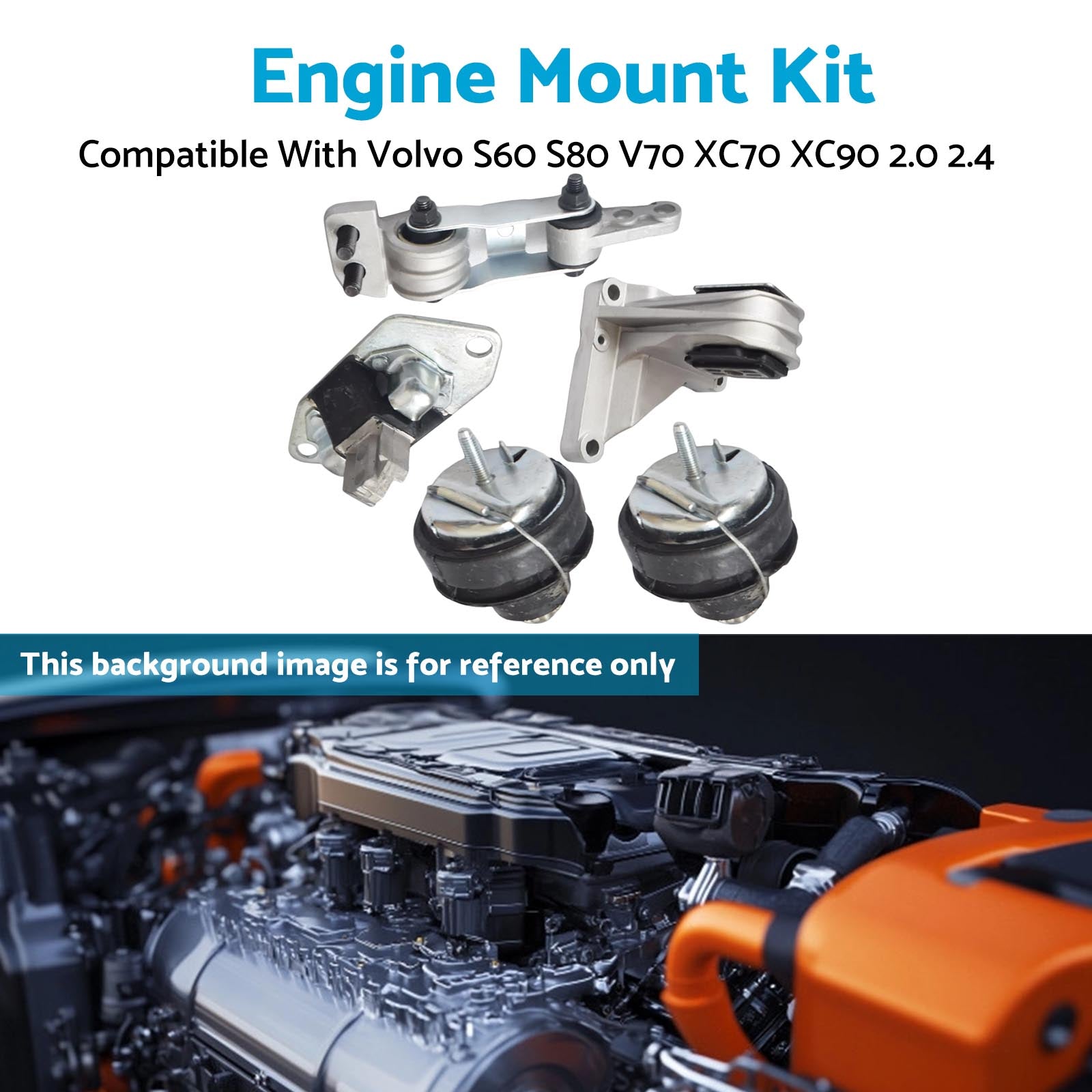 Engine Mount Kit Suitable For Volvo S60 S80 V70 285 XC70 XC90 275 2.0 2.4 2.5-3