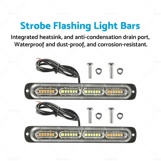 2x 48 LED Amber Recovery Strobe Flashing Grille Lightbar Lamp Truck Beacon Light-1