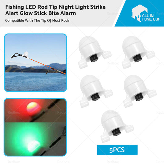 5x Fishing LED Rod Tip Night Light Strike Alert Glow Stick Bite Alarm-0