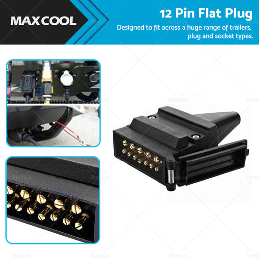 82171BL 12 Pin Flat Connector Plug Suitable For Trailer Caravan Boat Vehicle-0