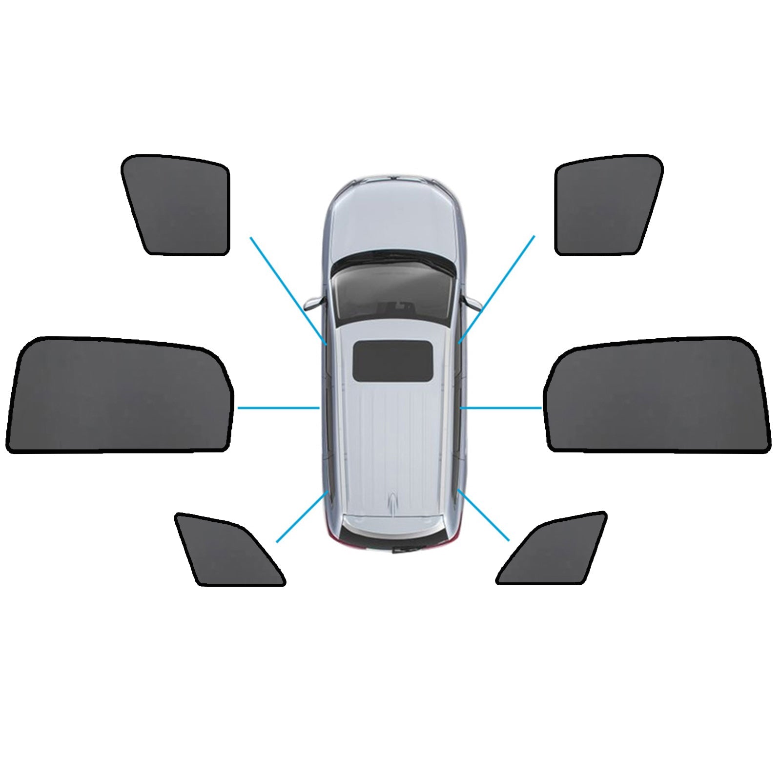 Magnetic Mesh Sun Blind Shades Suitable for Audi Q7 SQ7 2015-2025 On Front/Rear-0