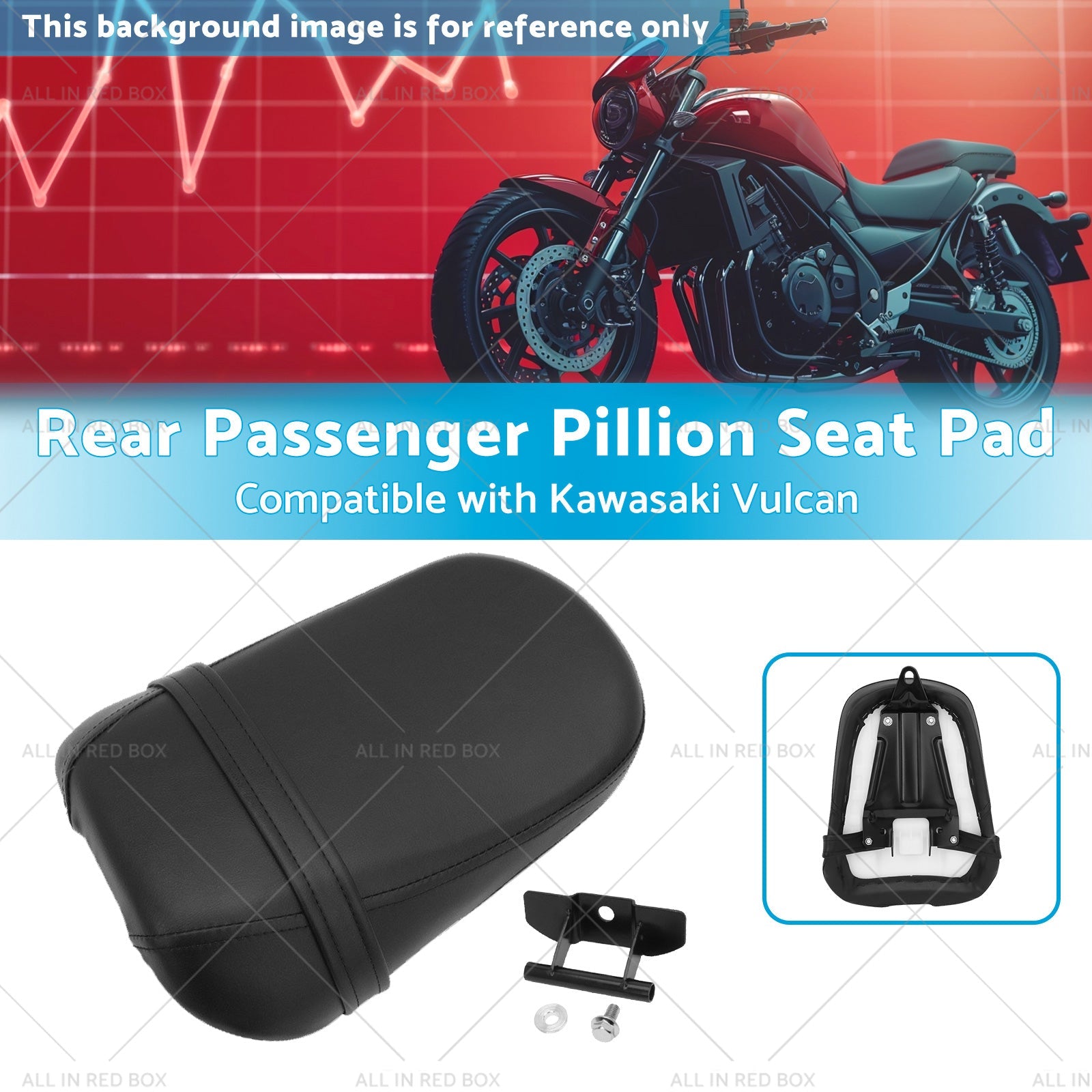 Rear Passenger Pillion Seat Pad Suitable for Kawasaki Vulcan VN650 S650 15-21-2