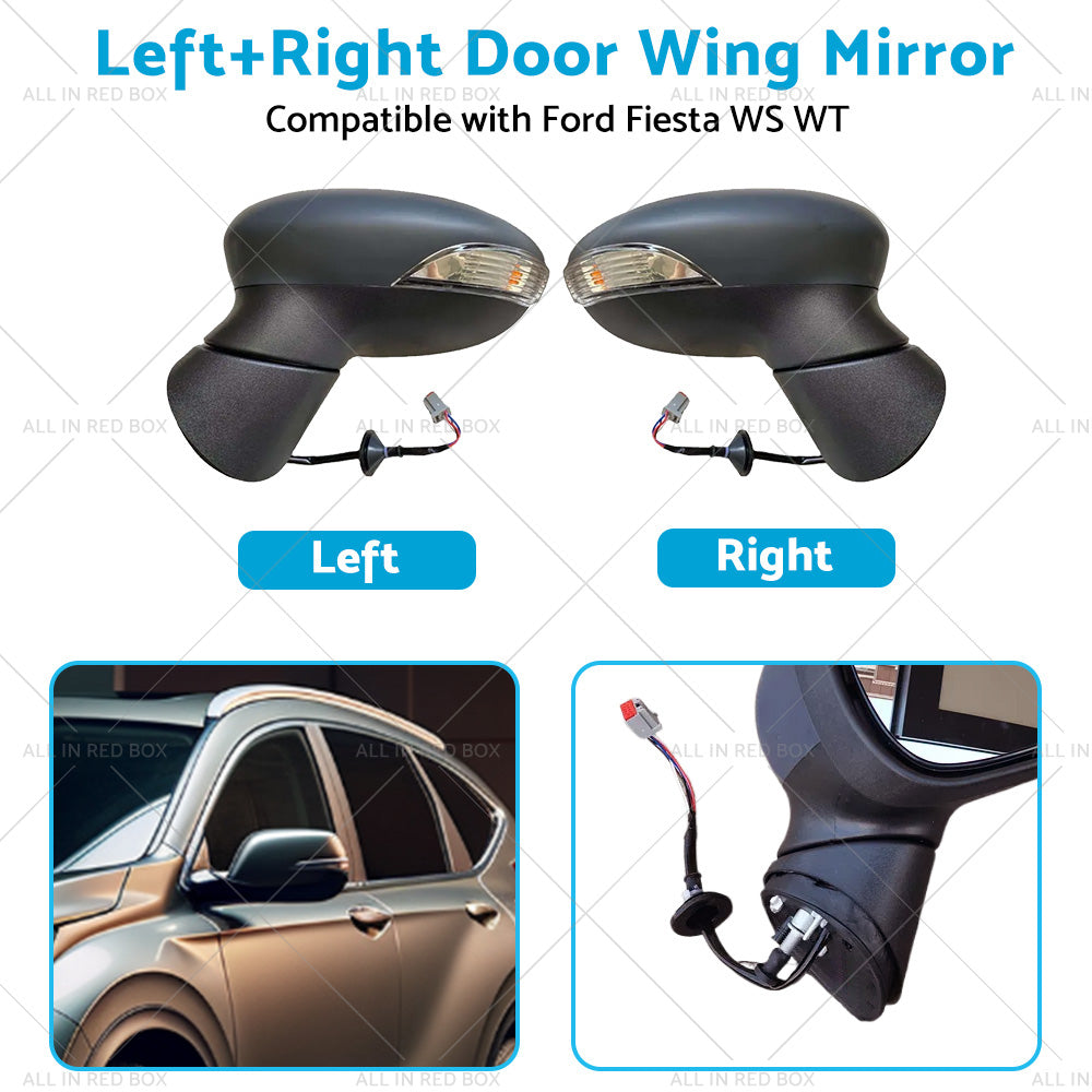 RH  LH Pair Electric Door Mirror No Heat Suitable For Ford Fiesta WS WT 08~17-4