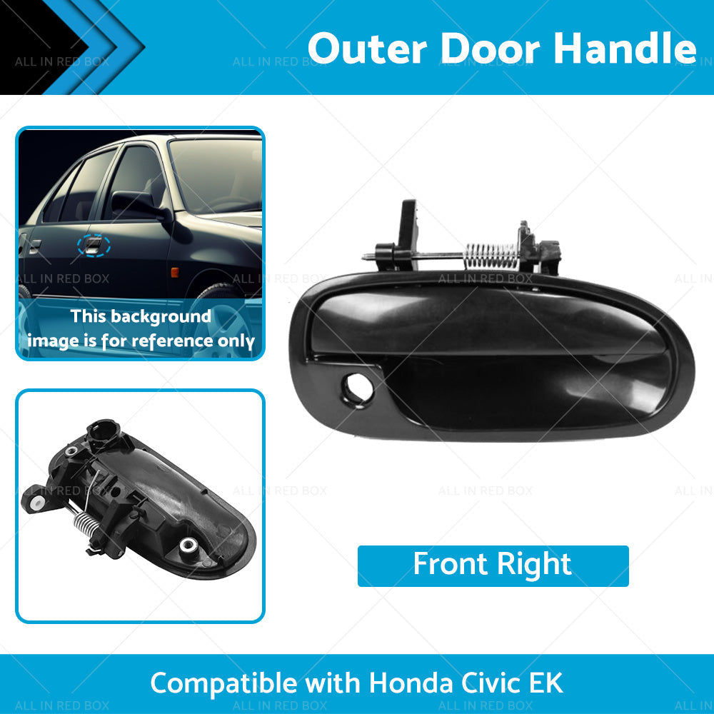Smooth Black Front Right Outer Door Handle Suitable for Honda Civic EK 1995-2000-1