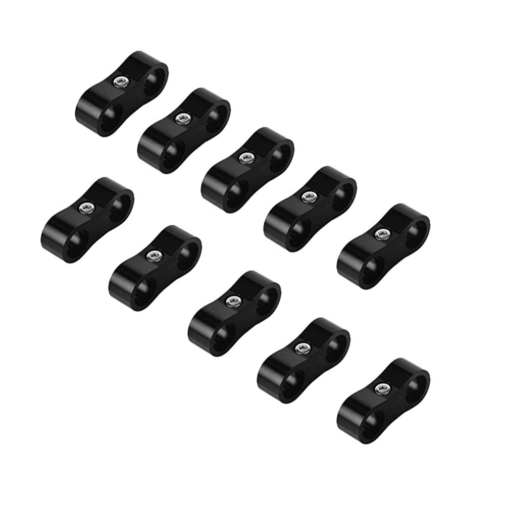 10x AN6 6AN AN-6 Nylon Braided Stainless Steel Fuel Oil Line Hose Separator Clamp-2