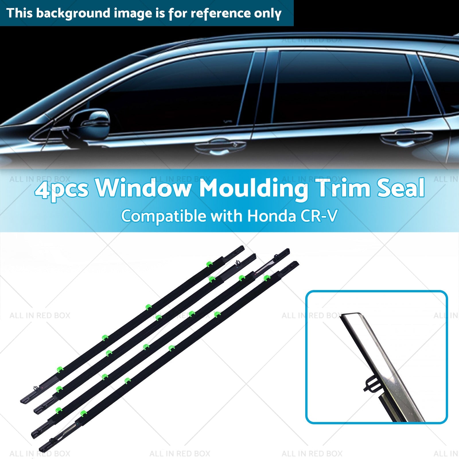 4pc Weatherstrip Door Belt Outer Suitable for Honda CR-V CRV SUV Facelift 12-17-2