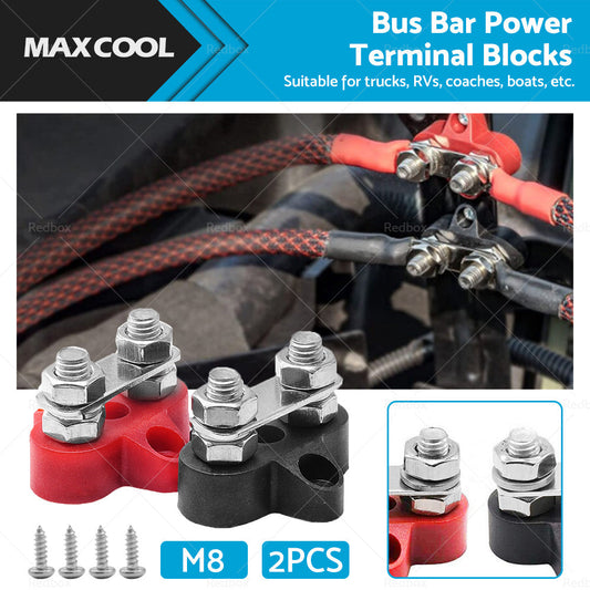 Bus Bar Terminal Blocks Heavy Duty M8+M8 Positive Power Distribution Studs-0