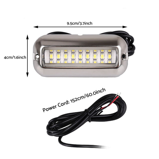2x Blue 27LED Underwater Marine Transom Boat Light 316 Stainless Steel Pontoon-1