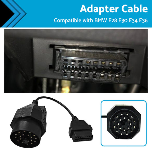 20 Pin to 16 Pin OBD2 Adapter Diagnostic Connector Cable for BMW E36 E38 E39 E46-0