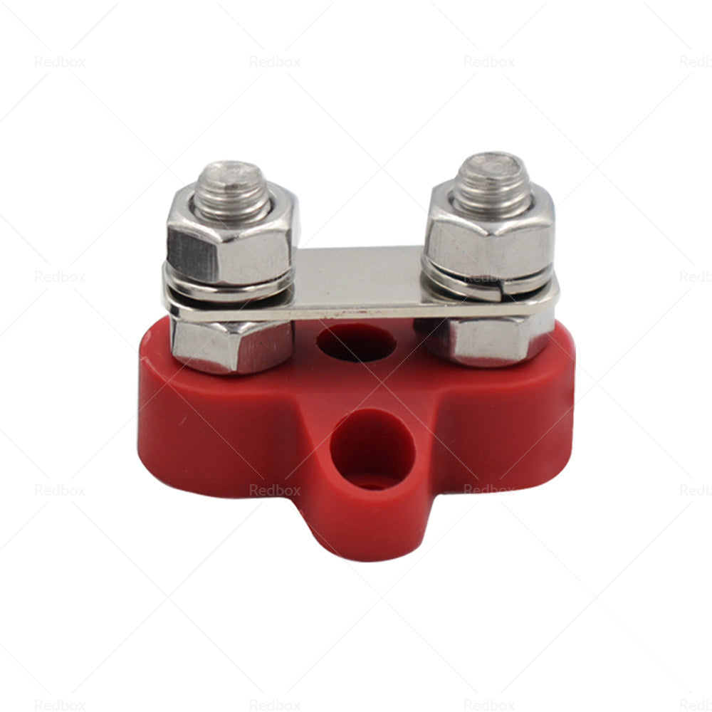 1x Bus Bar M8-M8 2 Post 12V-24V Terminal Blocks Positive Distribution 150A Red-3