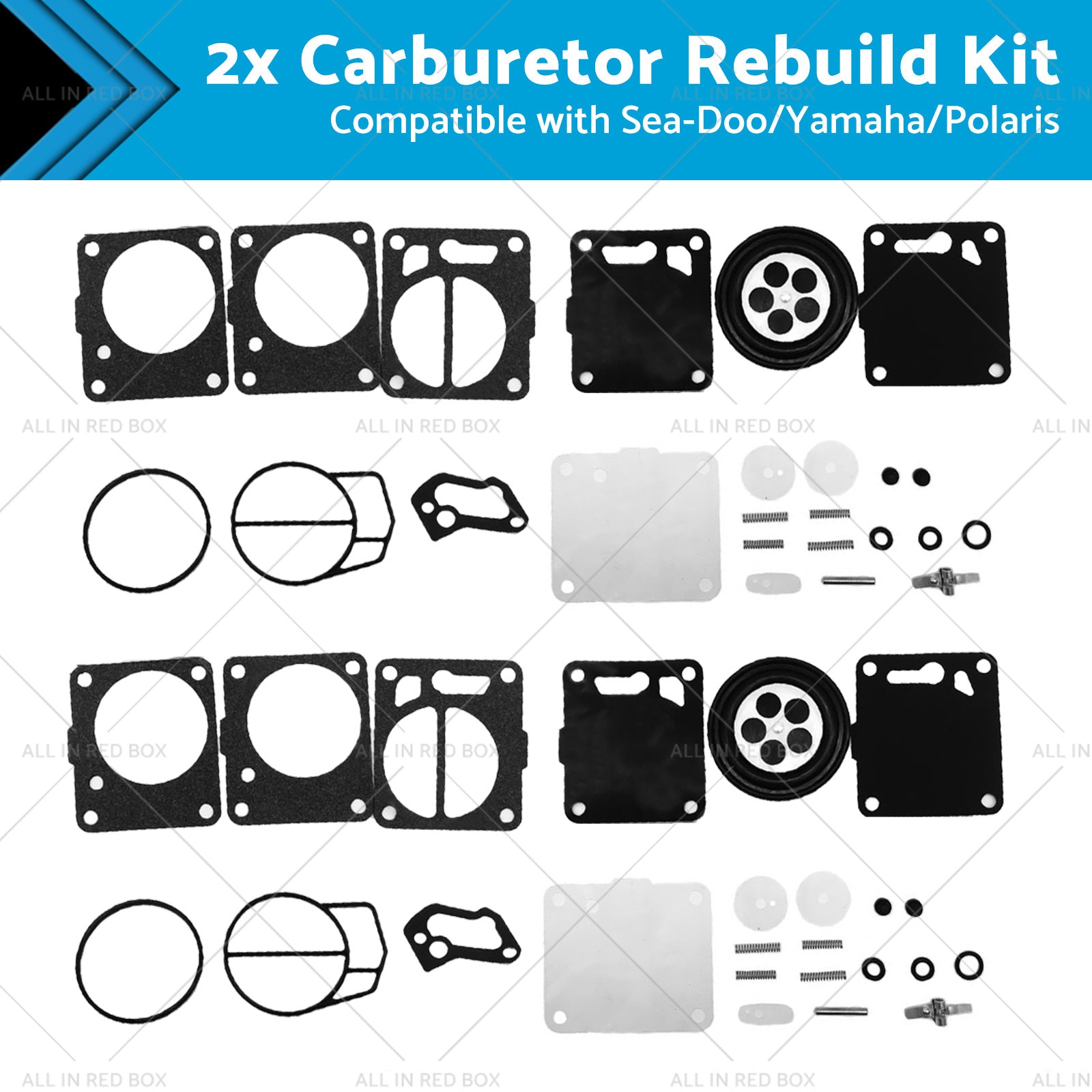 2x Carburetor Carb Rebuild Repair Kit Suitable Sea-Doo SP SPI SPX HX GS GSI GSX-0