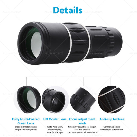 High powered Wide angle View Monocular Single Hand Held Telescope Night Vision-1