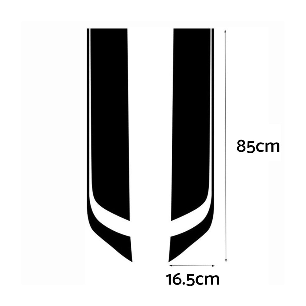 2x Wide Black Racing Car Hood Stripe Decals Vinyl Bonnet Stickers Suitable For Universal Cars-4