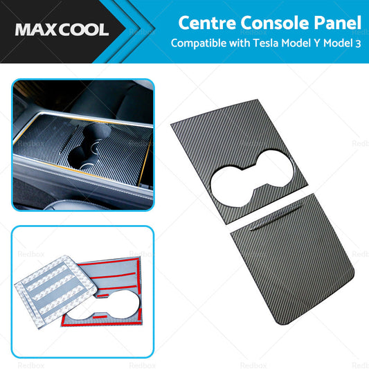 Carbon Fiber Style Center Control Panel Wrap Suitable for Tesla Model Y Model 3-0