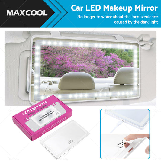 Car Sun Visor LED Makeup Cosmetic Mirror Set with 3 Type Light Touch Screen New-0