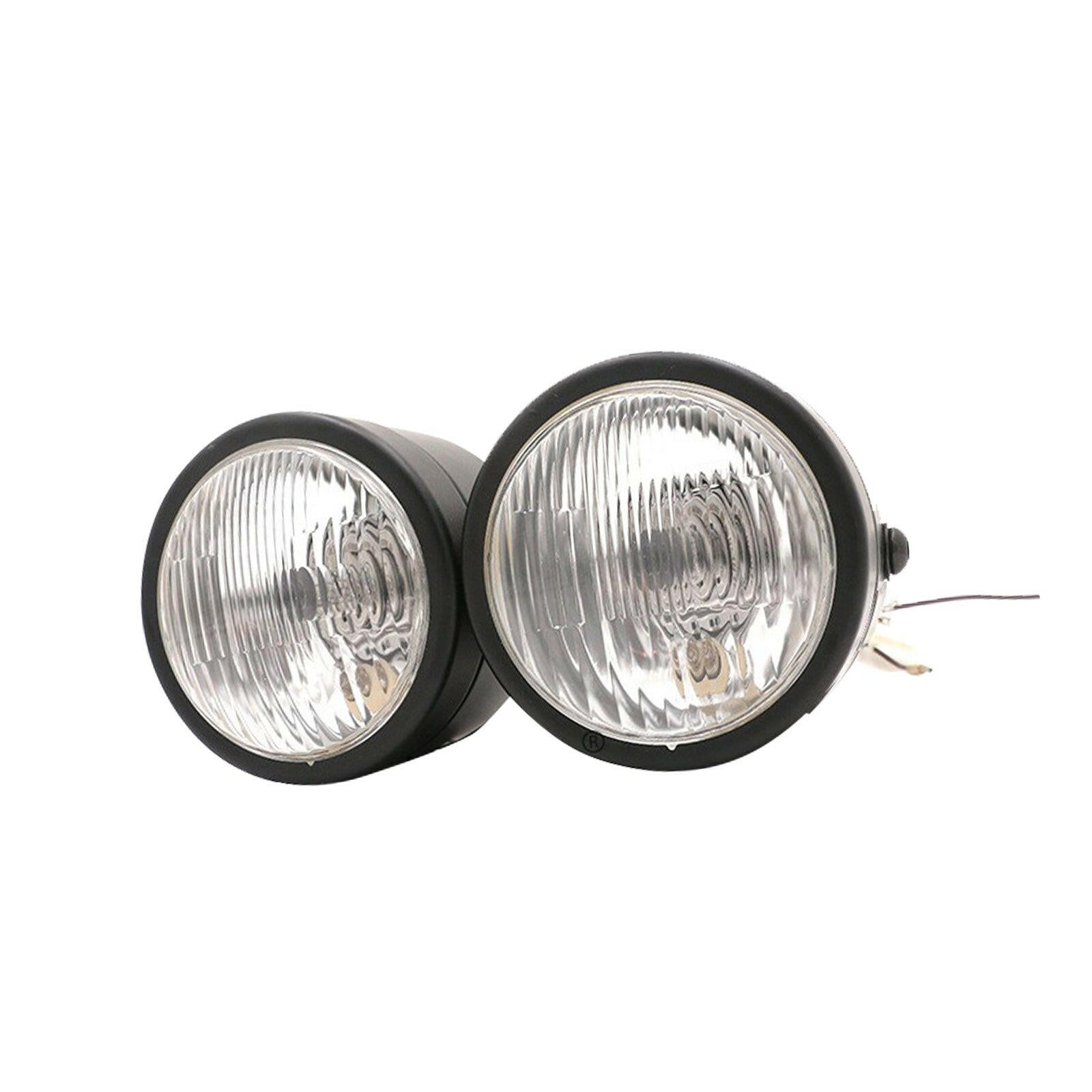 Black Twin Universal Headlight Dual Lamp Suitable For Motorcycle Street Fighter-0