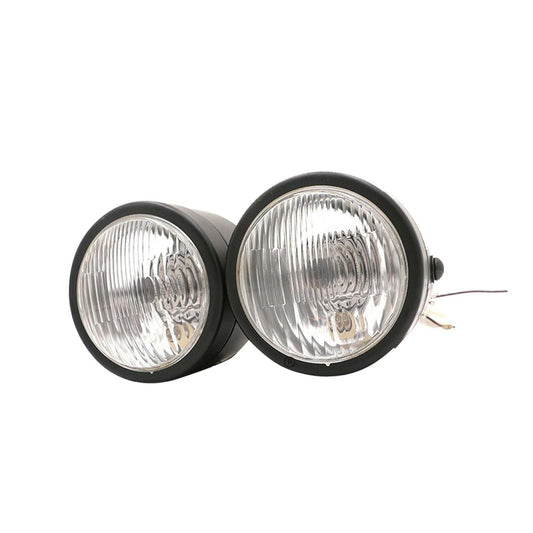 Black Twin Universal Headlight Dual Lamp Suitable For Motorcycle Street Fighter-0