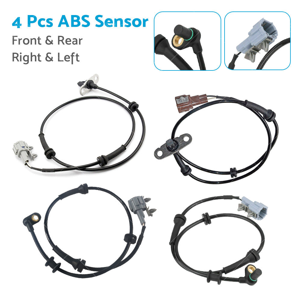 4x ABS Wheel Speed Sensor Front Rear Left Right for Nissan Navara D40 2005-2014-2