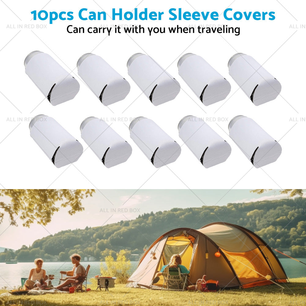 10PCS Foldable Insulated Beer Can-Cooler Sleeve Covers Reusable Drink Covers-2