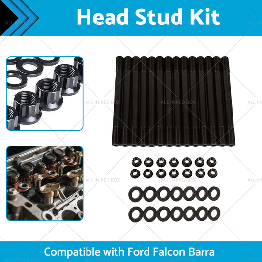 Suitable for Ford Falcon Barra XR6 BA BF FG FGX 4. 0 6 Cyl 12 Point Head Stud Kit-1