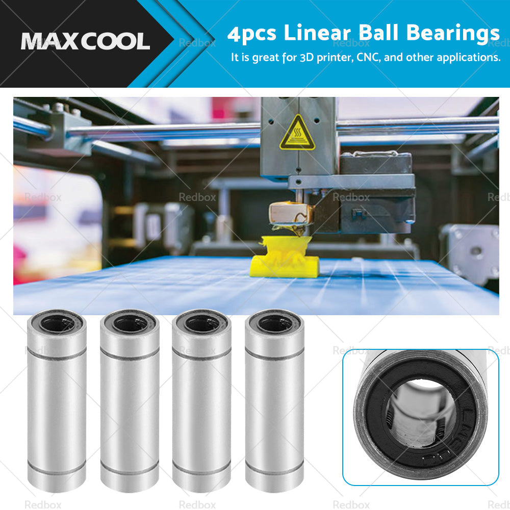 4PCS LM8UU Extra Long Linear Ball Bearings 8mm Bore Dia 15mm OD 45mm Length-0