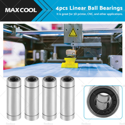4PCS LM8UU Extra Long Linear Ball Bearings 8mm Bore Dia 15mm OD 45mm Length-0