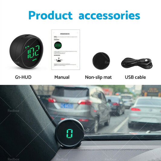 Car Digital Speedometer Head Up Display GPS MPH or KM Overspeed Tired Warning Alarm-0