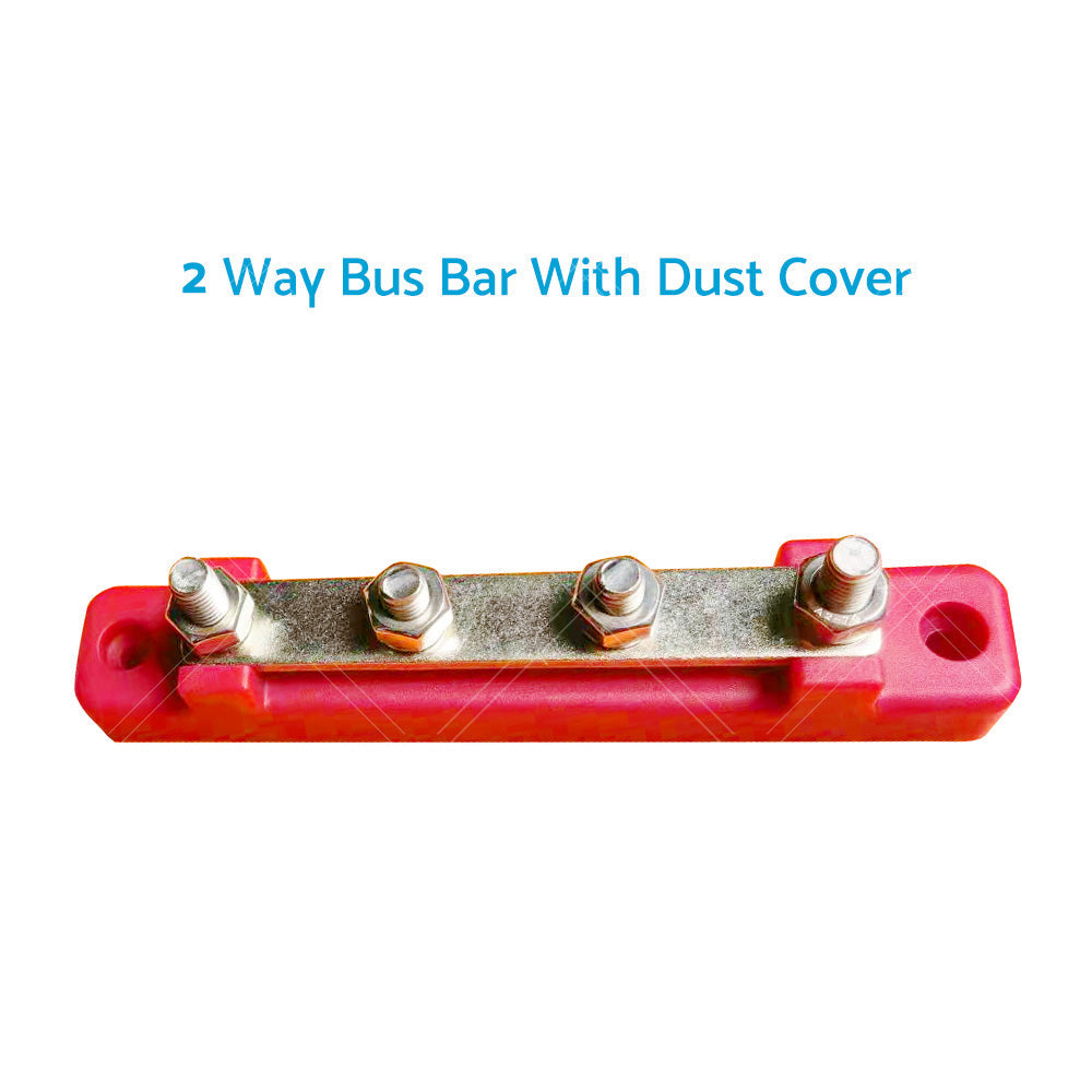 2 Way 6 Way Bus Bar Power Distribution 12V 150A Rated Terminal Block Black Red-2