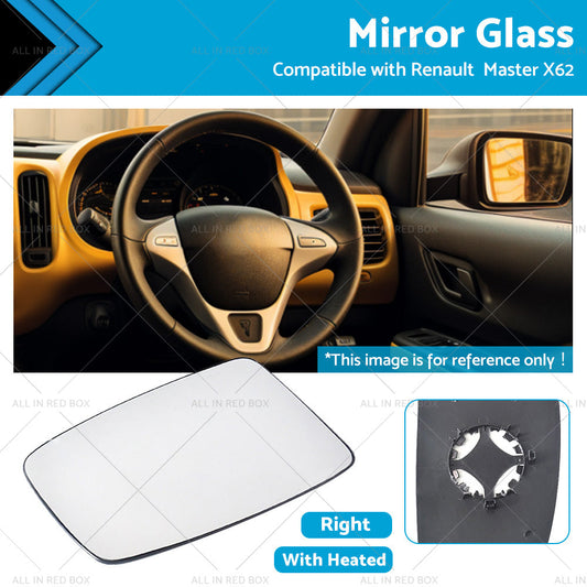 Right Mirror Glass Suitable for Renault Master X62 2010-2019 Heated Convex base-0