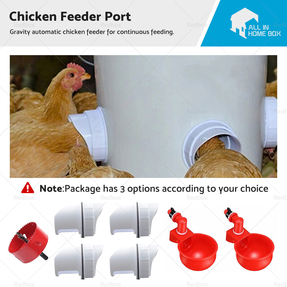 Chicken Feeder Poultry Pro Feeder DIY Port PVC Gravity Fed Chicke Feeder-0